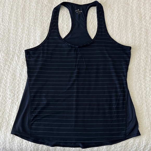 Athleta Women's Navy Striped Tank Top - Picture 1 of 5